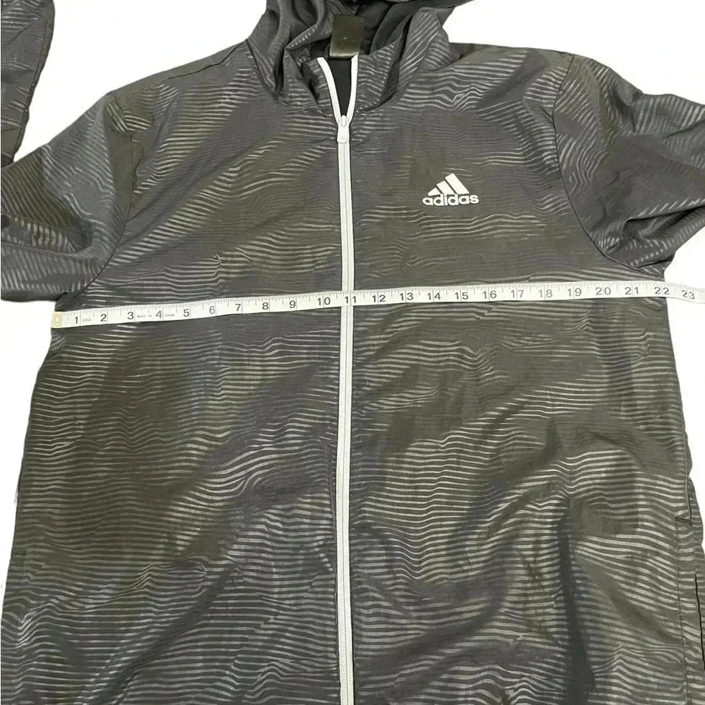 Adidas Striped Zebra Print Lined Windbreaker Jacket in Black Men’s Size Medium - Picture 10 of 13